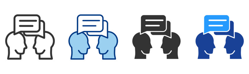 Conversation Icon Multiple Style Vector Collection 