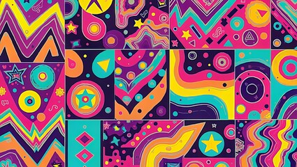 Fototapeta premium Vibrant colorful geometric pattern background