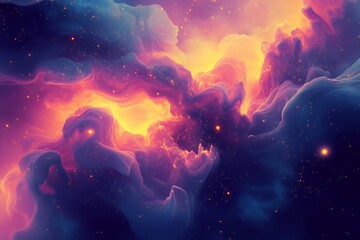 Obraz premium Abstract nebula cloud with stars. Concept of space, galaxy, universe, cosmos, and science fiction.