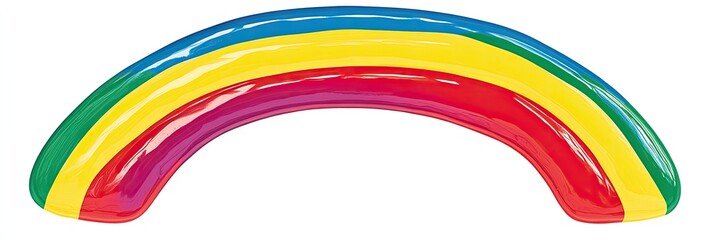 Obraz premium Colorful inflatable rainbow pool float