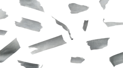 Abstract composition of scattered metallic strips and fragments, creating a unique and dynamic visual texture for design, art, or creative projects with a modern aesthetic.