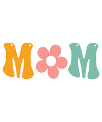 Mom Groovy SVG, Bundle, hippie svg, aesthetic svg, mom days svg, mothers day svg, trendy svg, retro svg, svg files wavy text
