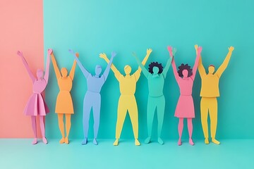Fototapeta premium Pastel People Celebrating Diversity and Equality
