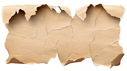 Vintage torn paper texture with jagged edges and aged appearance suitable for backgrounds, crafts, scrapbooking, or artistic projects that need a rustic feel