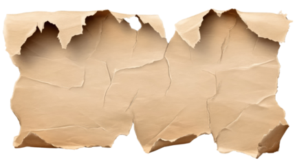 Vintage torn paper texture with jagged edges and aged appearance suitable for backgrounds, crafts, scrapbooking, or artistic projects that need a rustic feel