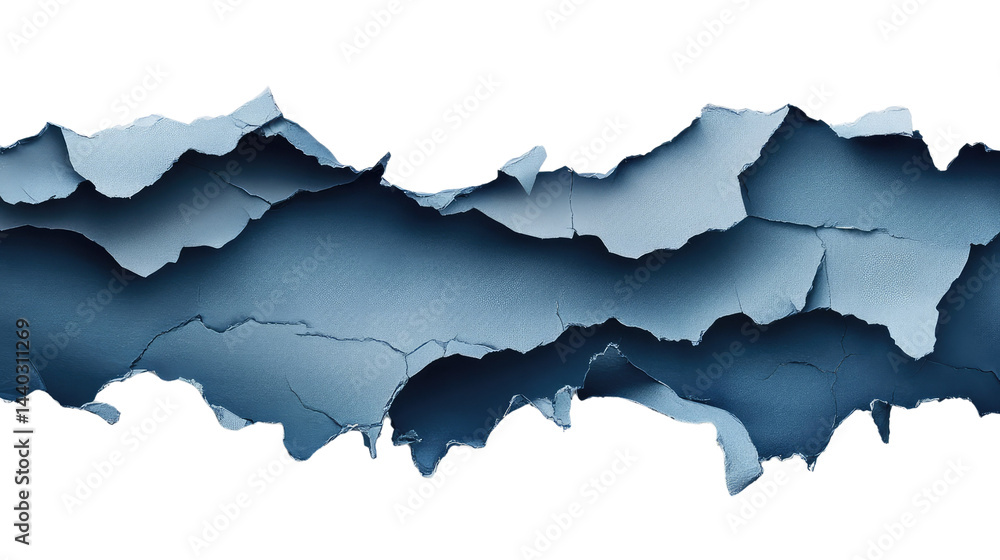 Poster abstract blue cracked surface design with torn edges creating a unique background suitable for textu