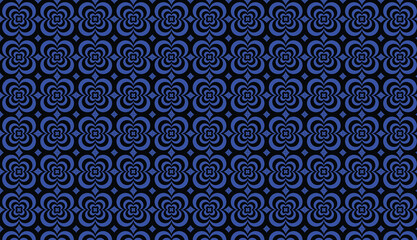 Fototapeta premium Seamless flower pattern with abstract geometric shapes vector illustration design.