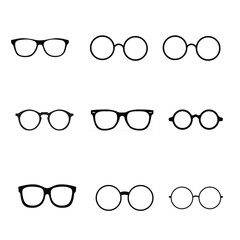 Collection of Black Eyeglasses Round and Square Frame Styles