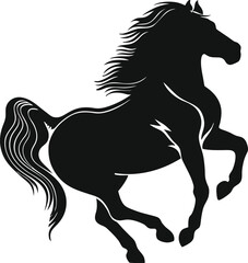Running horse silhouette vector illustration