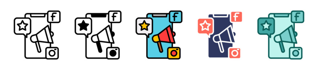 Mobile Marketing line icon