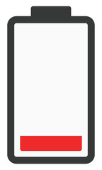 Low battery icon vector illustration.