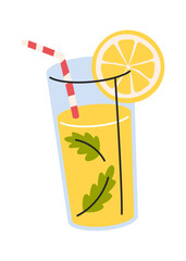 Summer cocktail drink hand drawn