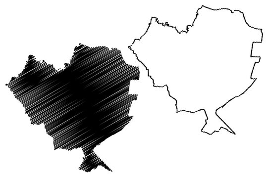 Cordillera Department (Departments of Paraguay, Republic of Paraguay) map vector illustration, scribble sketch Cordillera map
