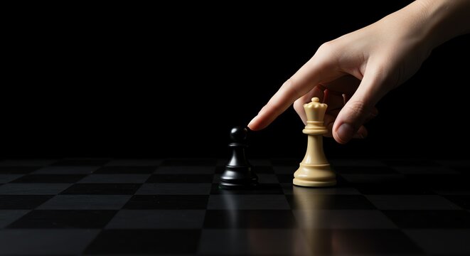 Playing Chess with Pawn and Queen on Checkered Board