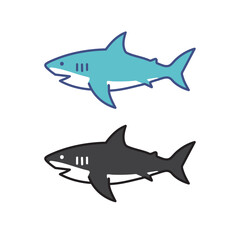 Obraz premium Shark Silhouette Vector | Minimalist Icon