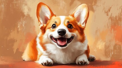 Happy corgi portrait