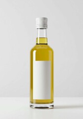 Golden Olive Oil Bottle, Clear Glass Container