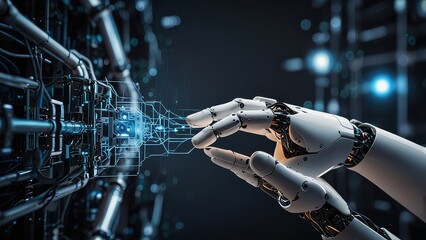 robot hand doing work according to it's instructions