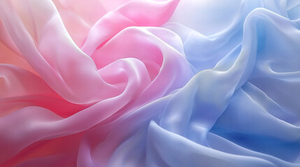 Obraz premium Floating colorful silk textures swirling into infinite pastel clouds, soft motion energy, 8K Hyperrealistic