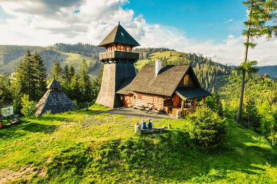 Liptov region in Low Tatras mountains. Vysna boca lookout near certovica pass landspace, slovakia