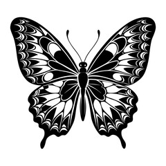 Download Butterfly Silhouette Vector Illustration White Background Svg File For Design.