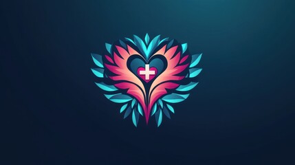 Obraz premium Heart with Wings and Medical Symbol