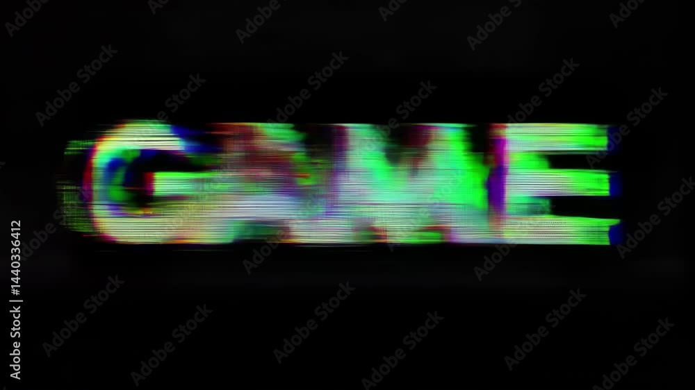 Poster glitch effect showcasing the word 