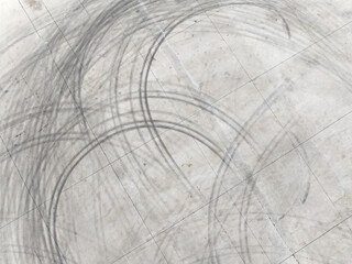 Imprints of tires from the sharp braking of car © xiaoliangge