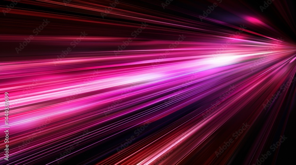 Poster dynamic display of swirling light beams in vibrant pink and purple hues creating a captivating visua