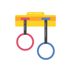 A pair of gymnastics rings used in artistic gymnastics events, representing strength and flexibility.