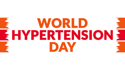 World Hypertension Day text with side lines on a White background. Which is observed every year in May to celebrate World Hypertension Day.