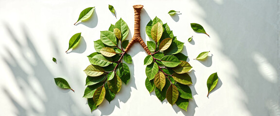Lungs Shaped by Green Leaves Nature s Breath Eco Friendly Concept