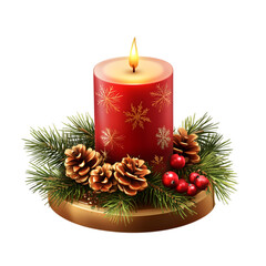 Christmas decoration candles isolated on transparent background PNG