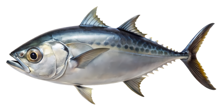 Beautiful image of a tuna or similar fish on a transparent background