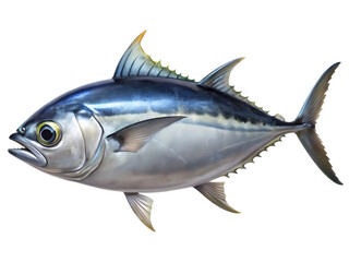 Obraz premium Detailed image of a majestic Tuna fish swimming against a transparent background