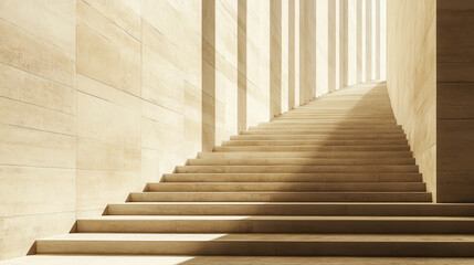 Fototapeta premium of minimalist architecture featuring simple geometric shapes and ample empty space.