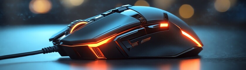 A close-up of a hand adjusting the DPI settings on a gaming mouse in low light, showcasing precision and focus in gaming.