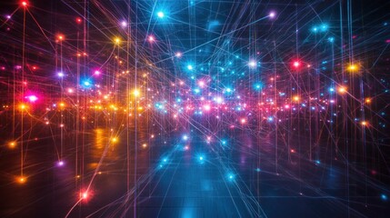 Obraz premium Vibrant Network: A Symphony of Light and Connection