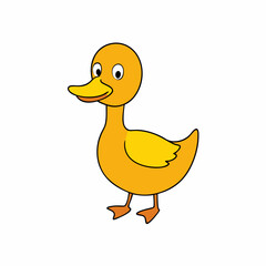 yellow duck isolated on white