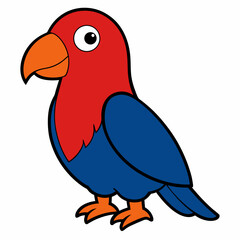 cartoon parrot on white