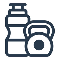 Water Bottle and Kettlebell for Weightlifting