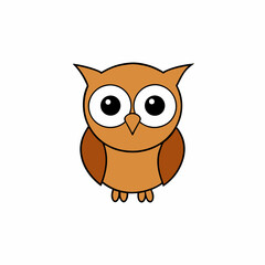 owl, bird, animal, cartoon, vector, illustration, cute, nature, design, art, drawing, character, wise, icon, brown, eyes, branch, tree, wild, wildlife, feather, wing, beak, fun, night