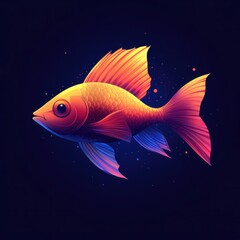 Colorful fish swimming gracefully in vibrant underwater setting during twilight