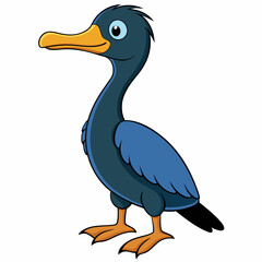 vector illustration of cartoon heron
