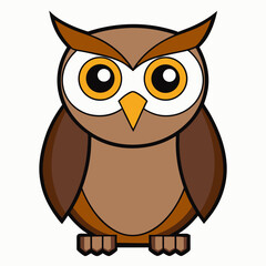 owl, bird, cartoon, animal, vector, illustration, cute, nature, character, design, brown, feather, wild, drawing, wildlife, icon, eyes, wing, wise, beak, art, fun, wisdom, halloween, tree