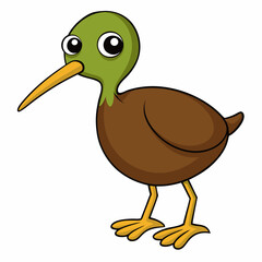 cartoon duck with a bird