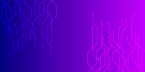 Digital technology banner pink blue background concept with technology line light effects, abstract tech, illustration vector for graphic design