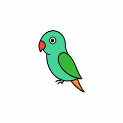green parrot isolated on white