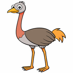 ostrich cartoon isolated
