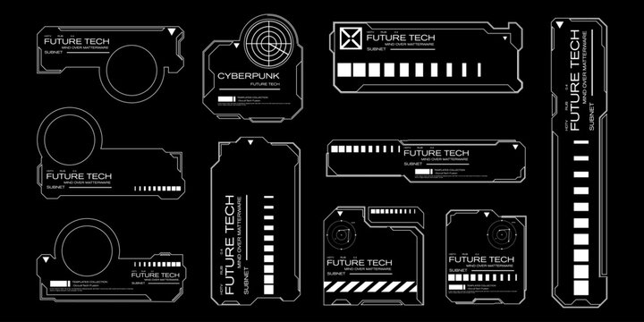 Futuristic HUD elements and tech interface design